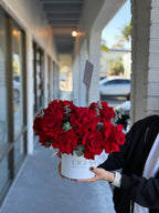 Red roses in a basket