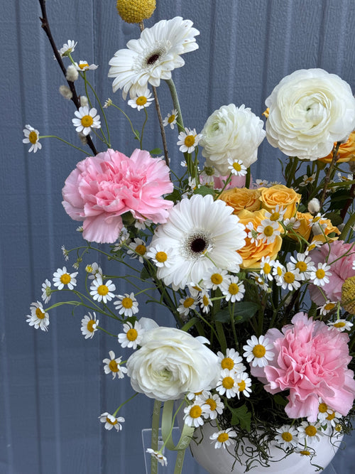 Different kinds of colorful flowers bunch