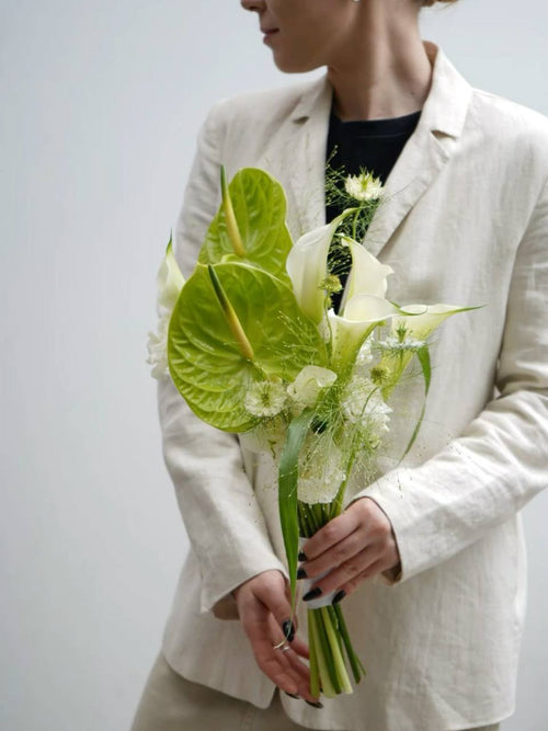 White green leafy flowers