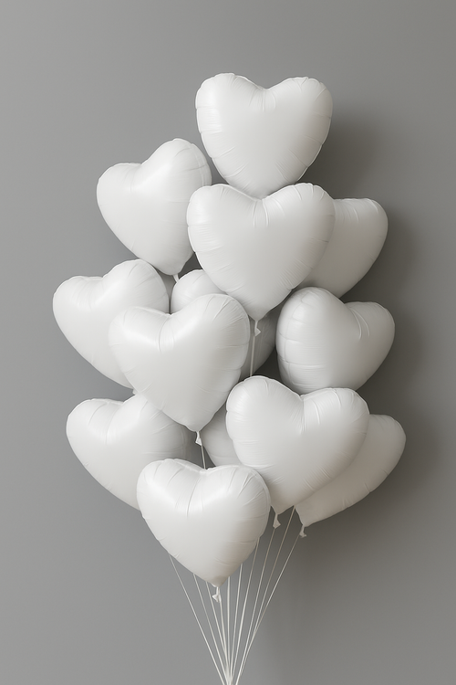 “White Hearts” Balloons