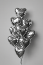 “Silver Hearts” Balloons